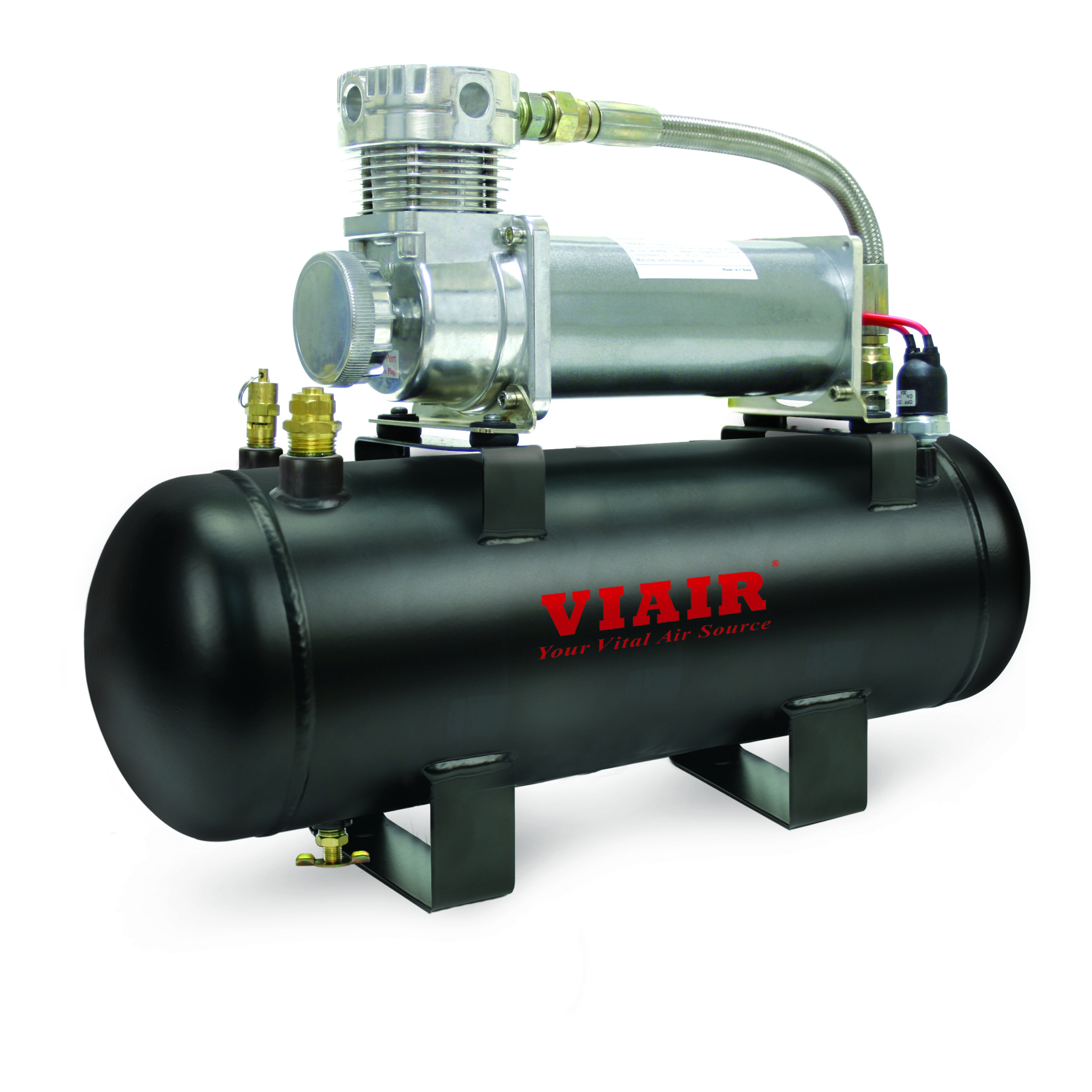 Viair, High-Flow-200 PSI Air Source Kit, Horsepower 0.25 HP, Air Tank Size 2 Gal, Volts 12 Model# 20008
